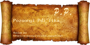 Pozsonyi Pólika névjegykártya